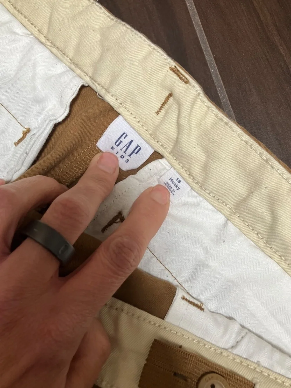 GAP Kids Boys - Size 18 Husky- Khaki Chino Pants Husky Stretch Tan